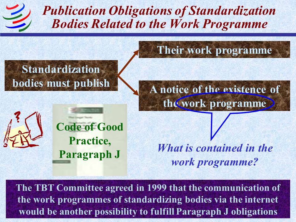 Publication Obligations of Standardization Bodies Related to the Work Programme