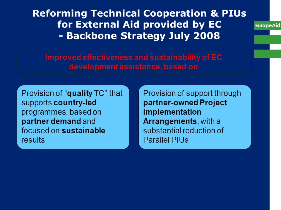 Reforming Technical Cooperation & PIUs for External Aid provided by EC