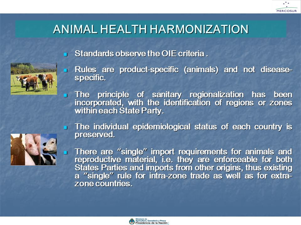 ANIMAL HEALTH HARMONIZATION