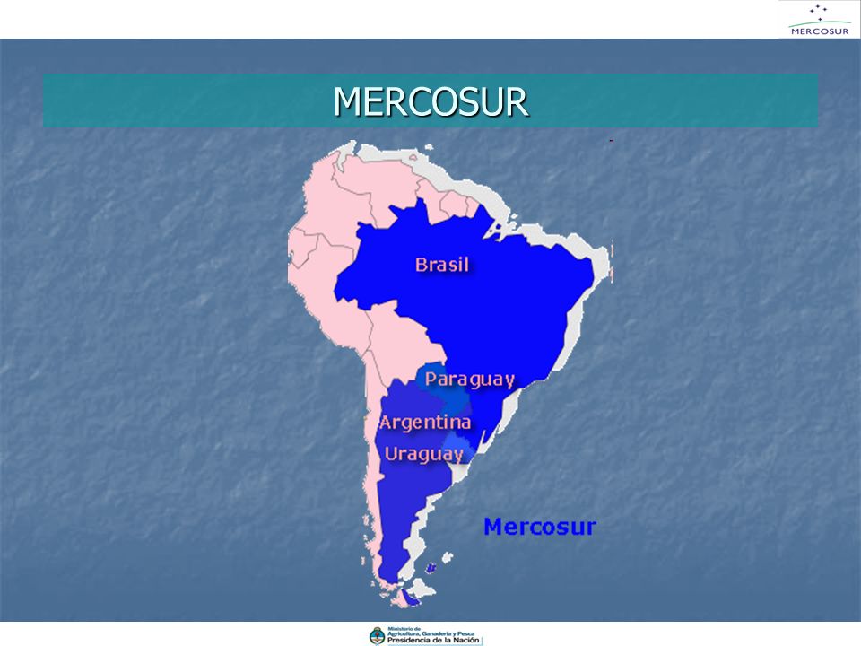 MERCOSUR El MERCOSUR ES un esquema de integración regional, conformado por 4 países.