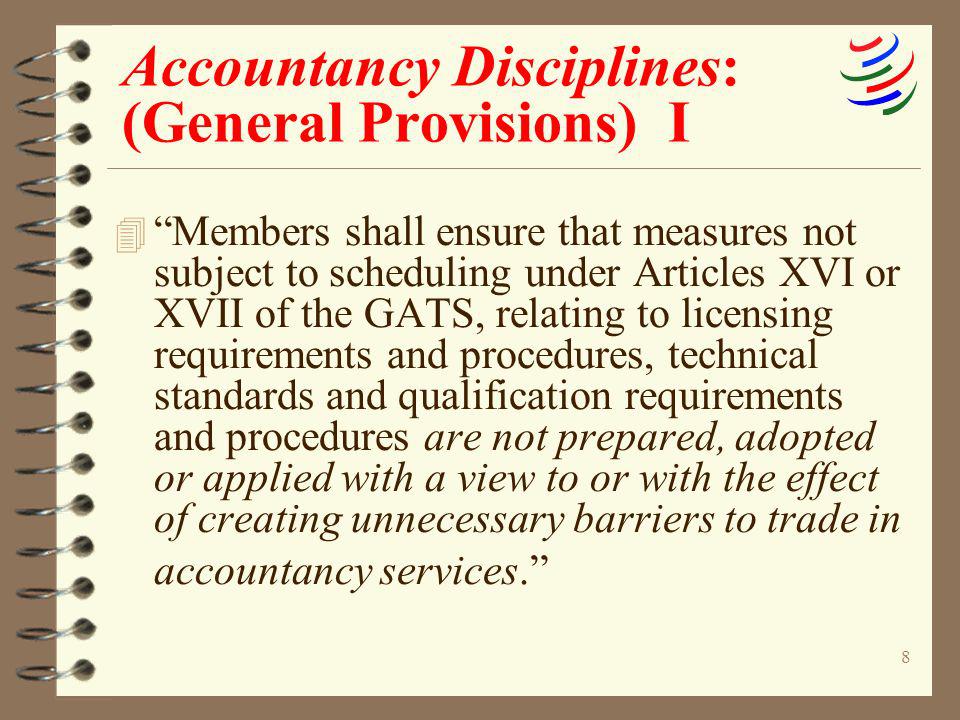 Accountancy Disciplines: (General Provisions) I
