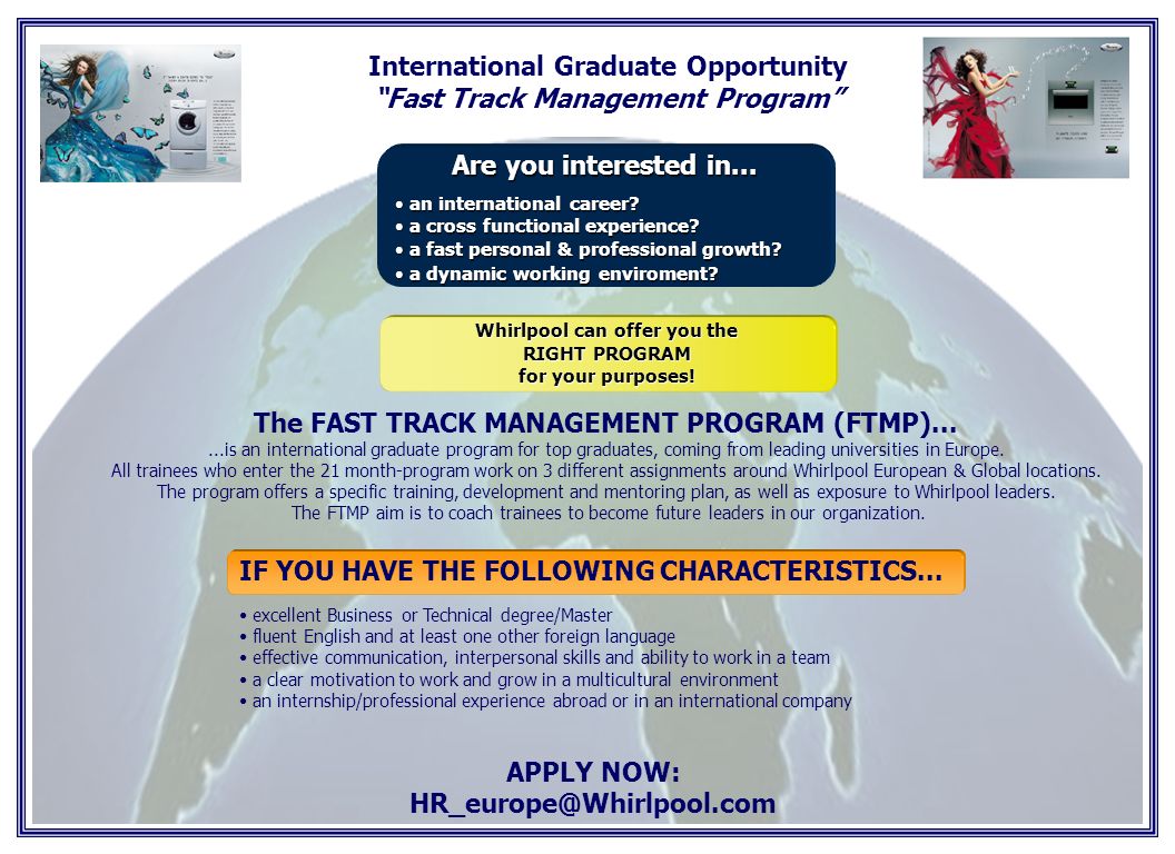 International Graduate Opportunity Fast Track Management Program