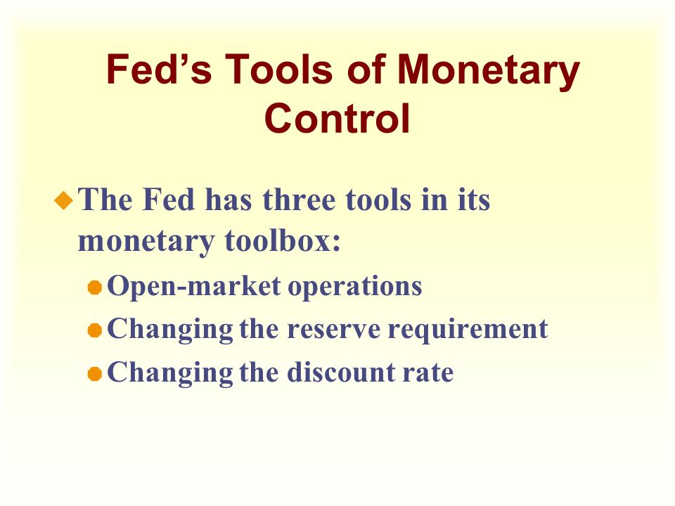 Fed’s Tools of Monetary Control