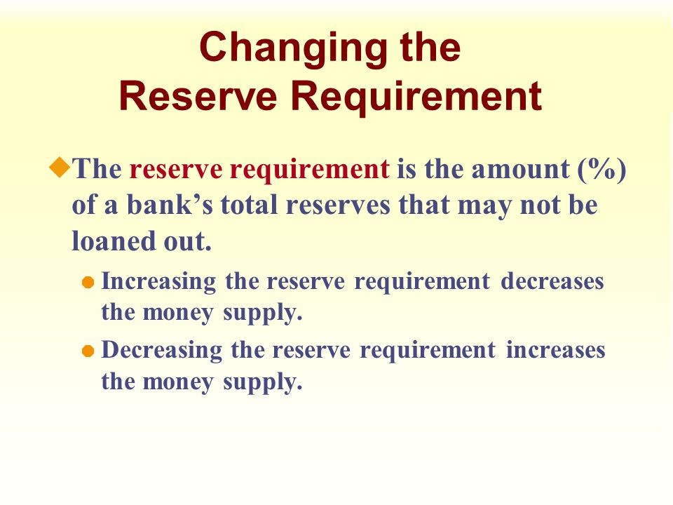 Changing the Reserve Requirement
