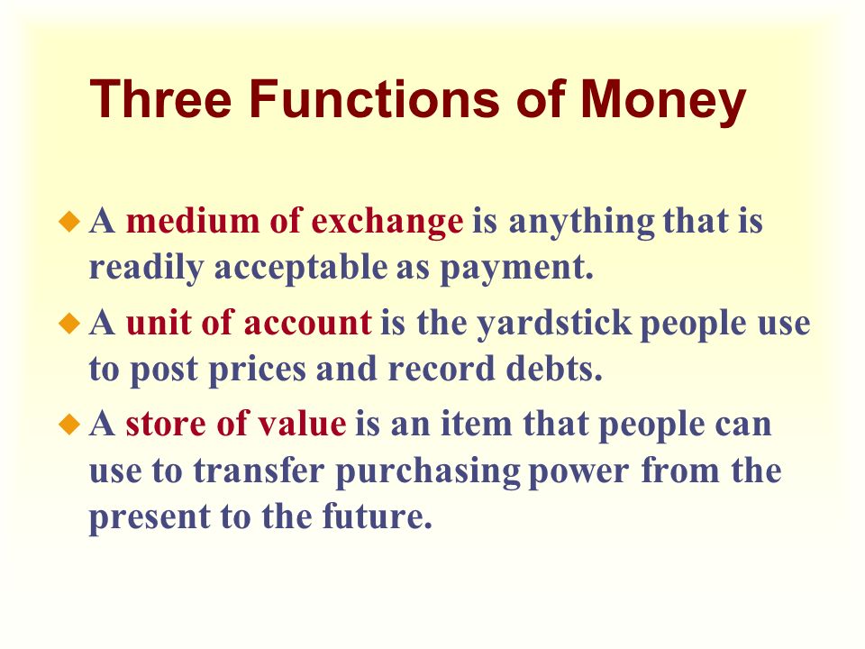 Three Functions of Money