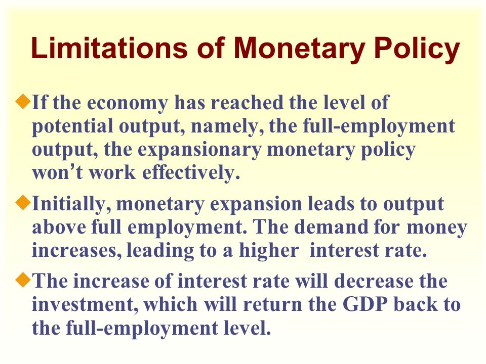 Limitations of Monetary Policy
