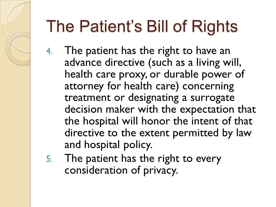 The Patient’s Bill of Rights
