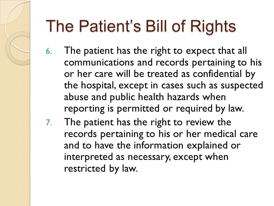 The Patient’s Bill of Rights