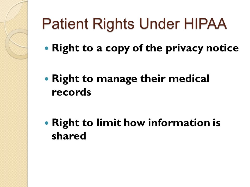 Patient Rights Under HIPAA