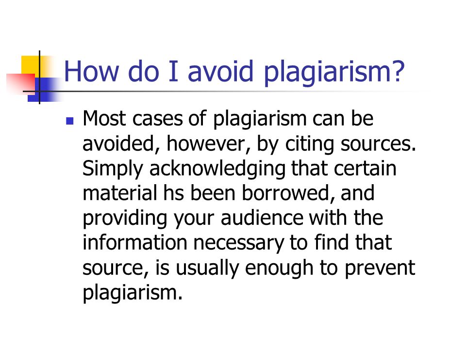 How do I avoid plagiarism
