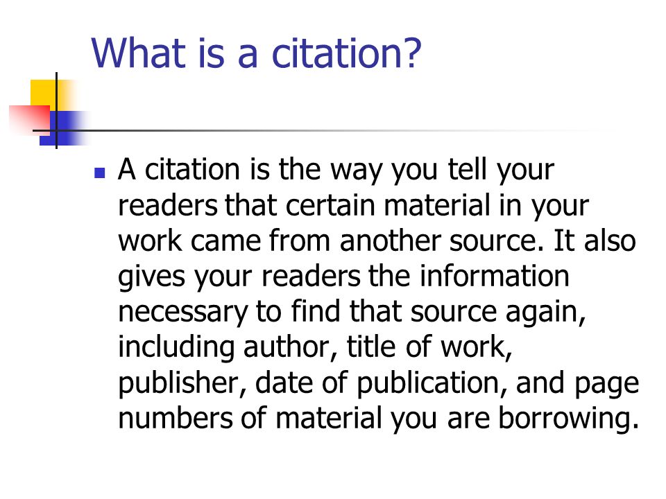 What is a citation