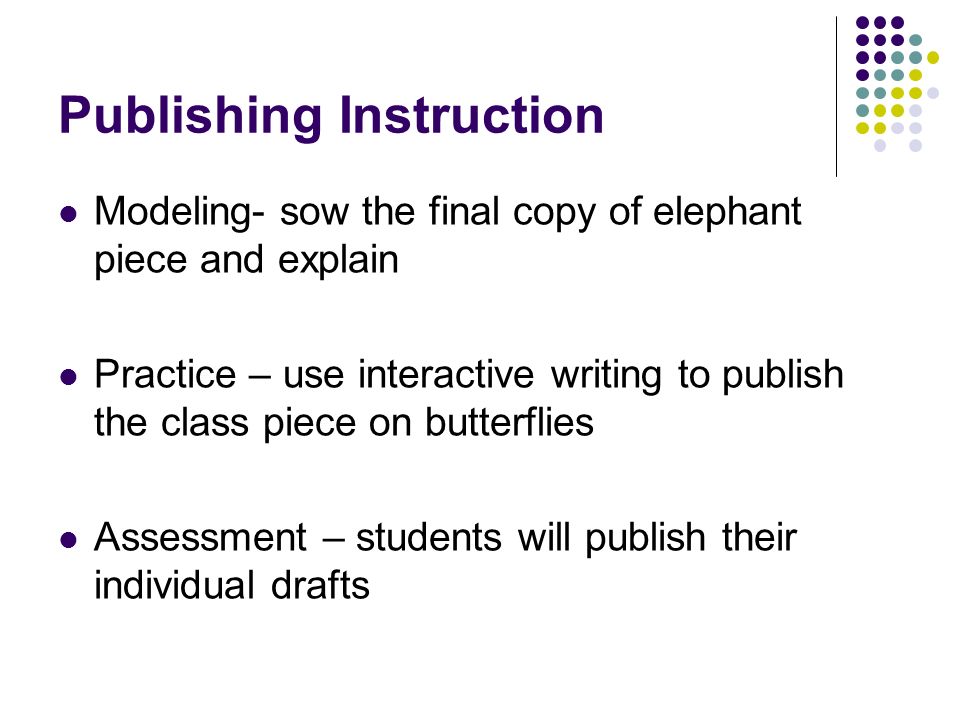 Publishing Instruction