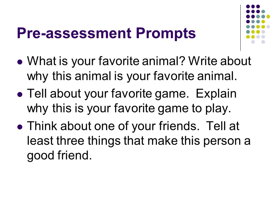 Pre-assessment Prompts