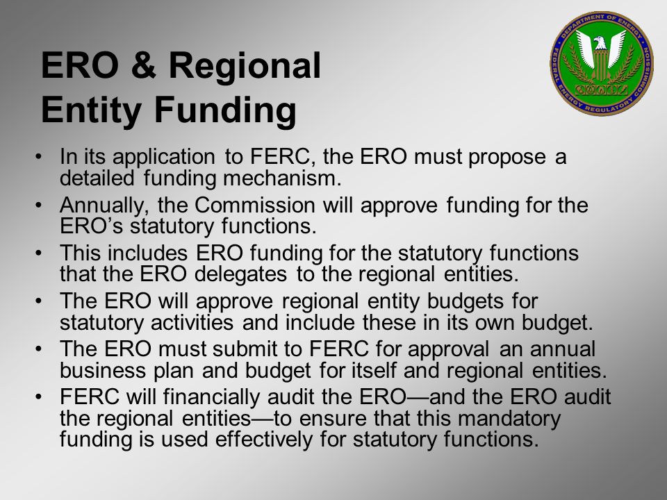 ERO & Regional Entity Funding