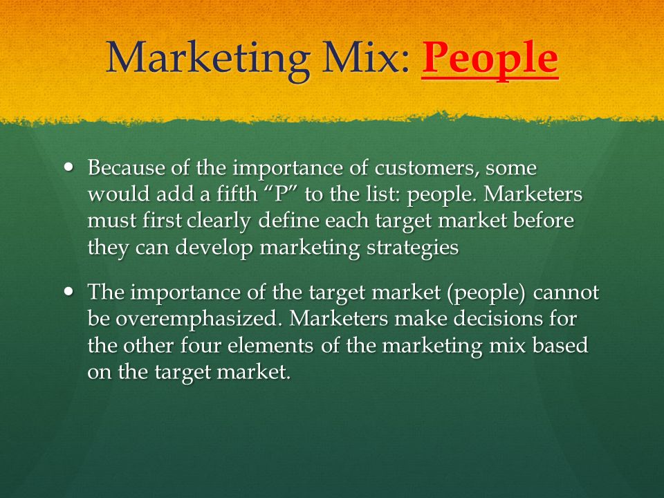 Marketing Mix: People