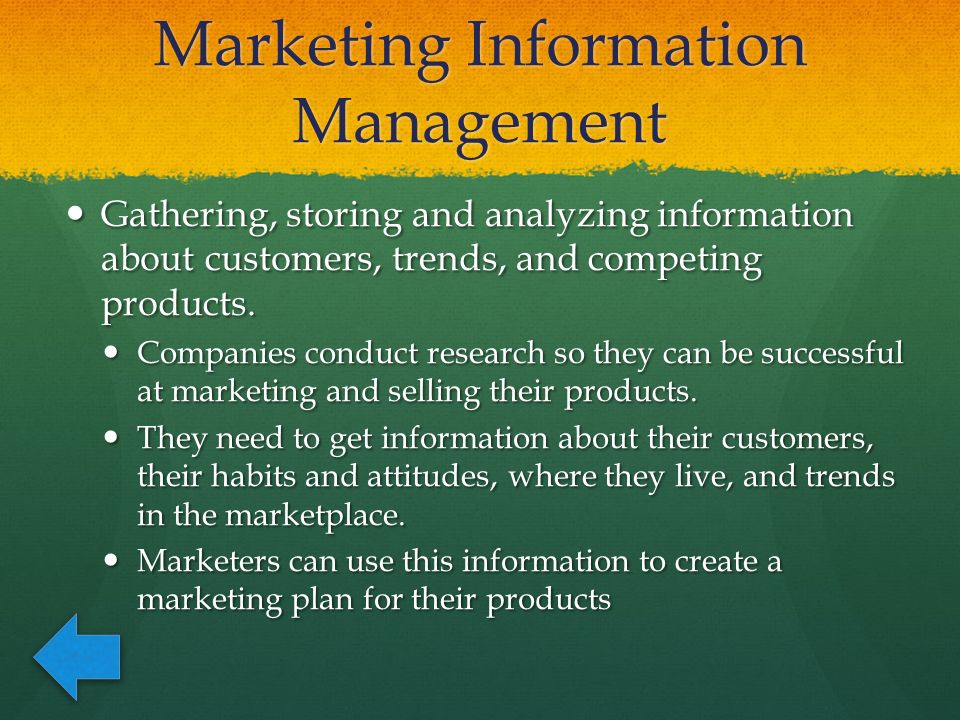 Marketing Information Management