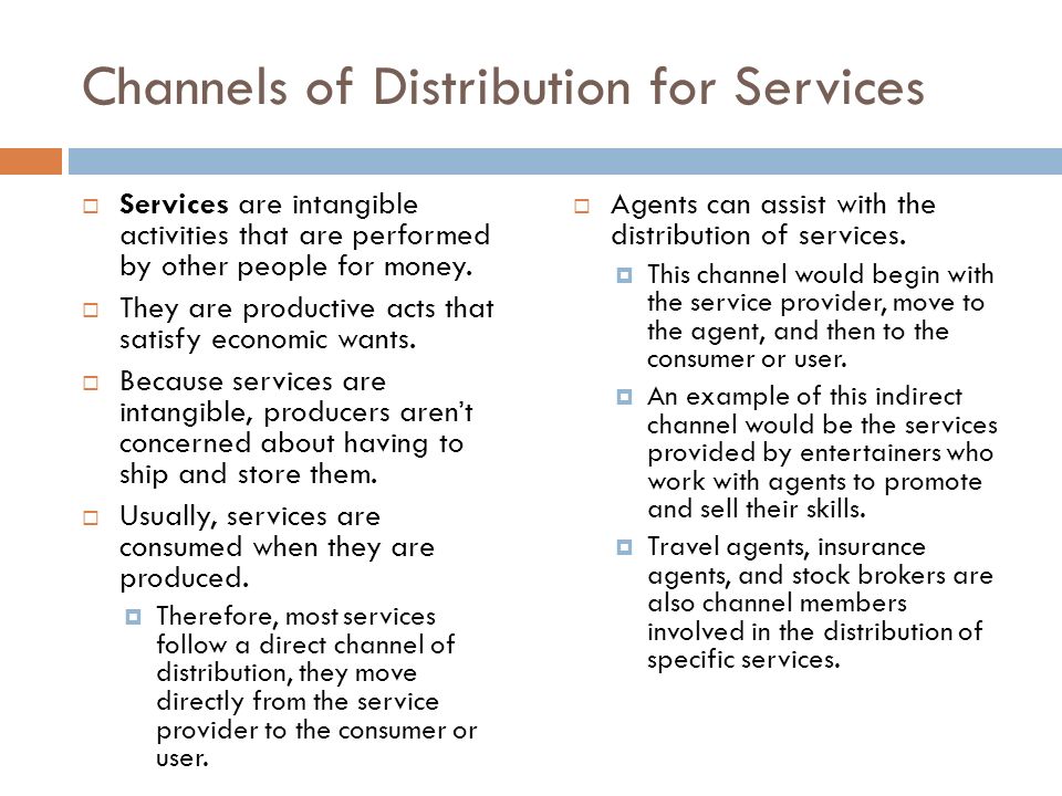 Channels of Distribution for Services