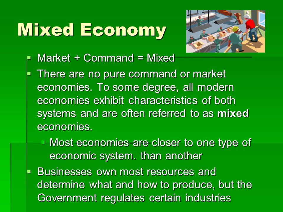 Mixed Economy Market + Command = Mixed