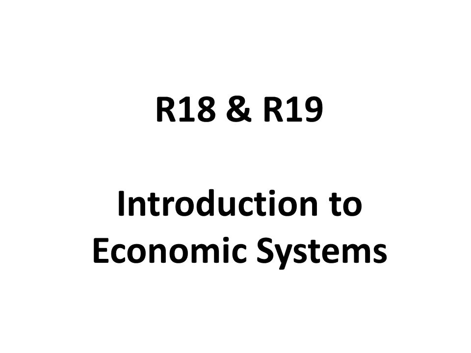 Introduction to Economic Systems