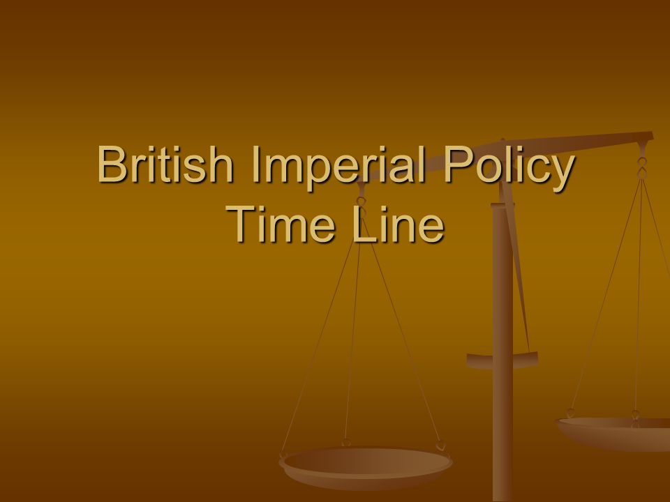 British Imperial Policy Time Line