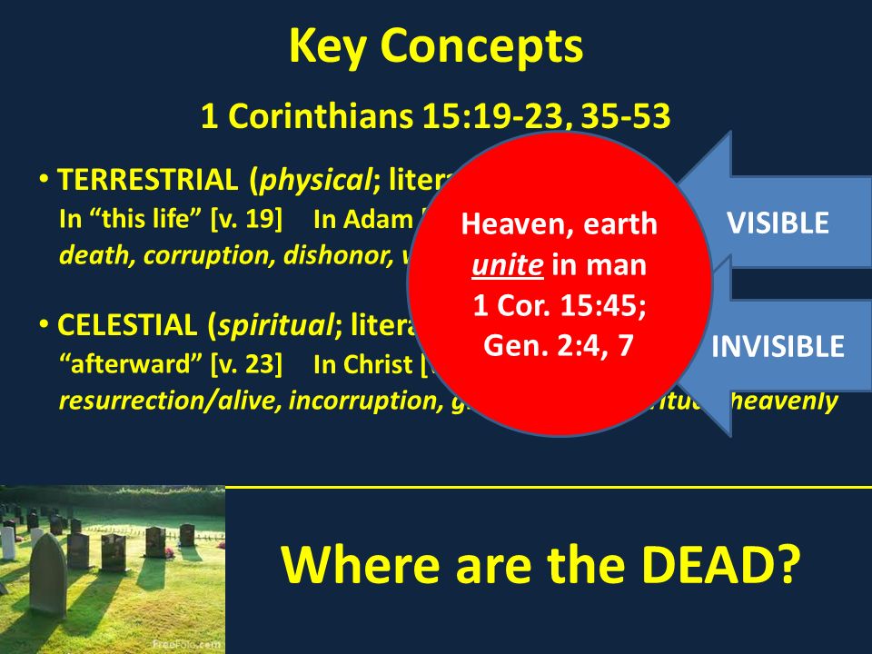 Where are the DEAD Key Concepts 1 Corinthians 15:19-23, 35-53