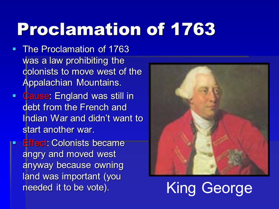 Proclamation of 1763 King George