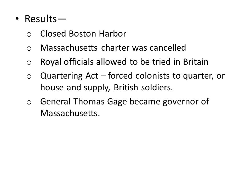 Results— Closed Boston Harbor Massachusetts charter was cancelled