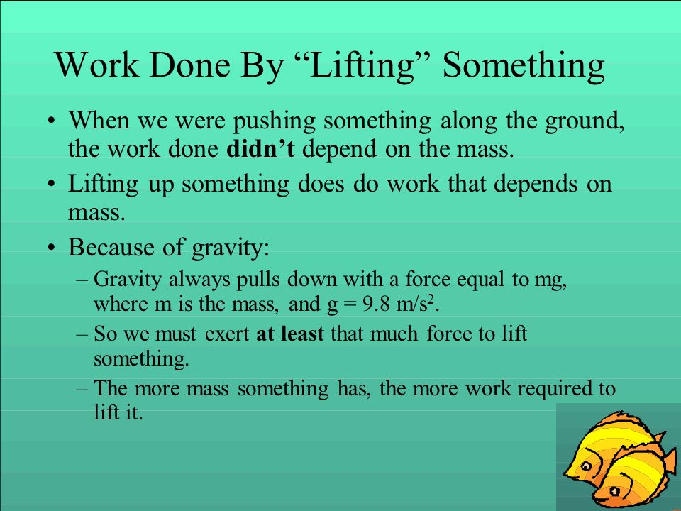 Work Done By Lifting Something