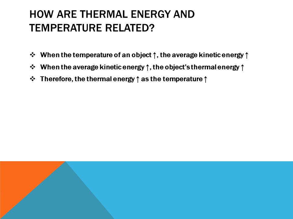 How are thermal energy and temperature related