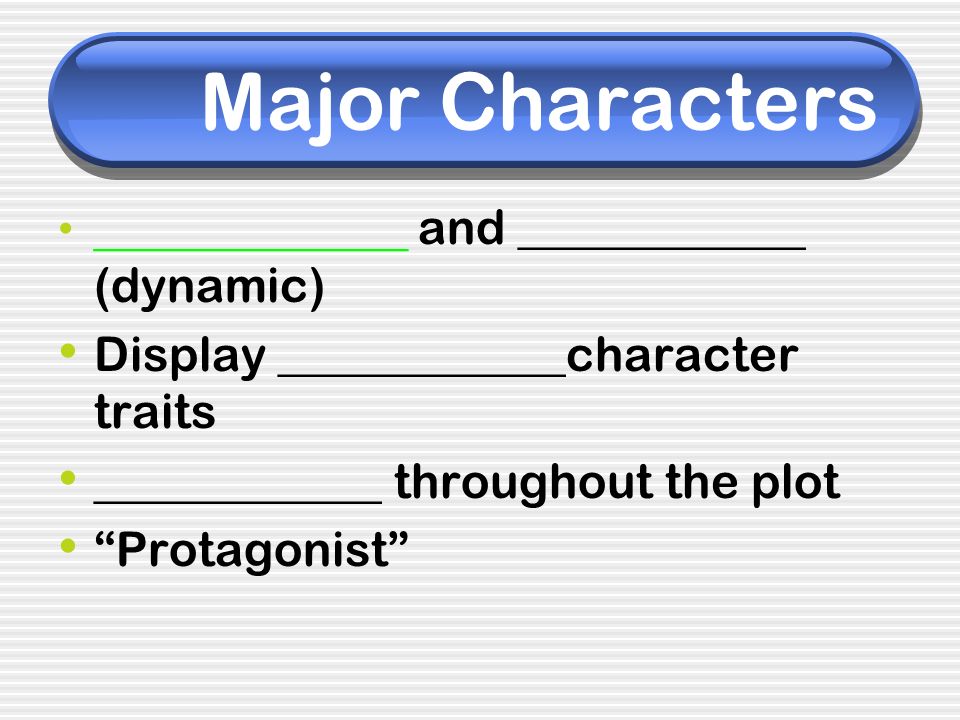 Major Characters Display ____________character traits