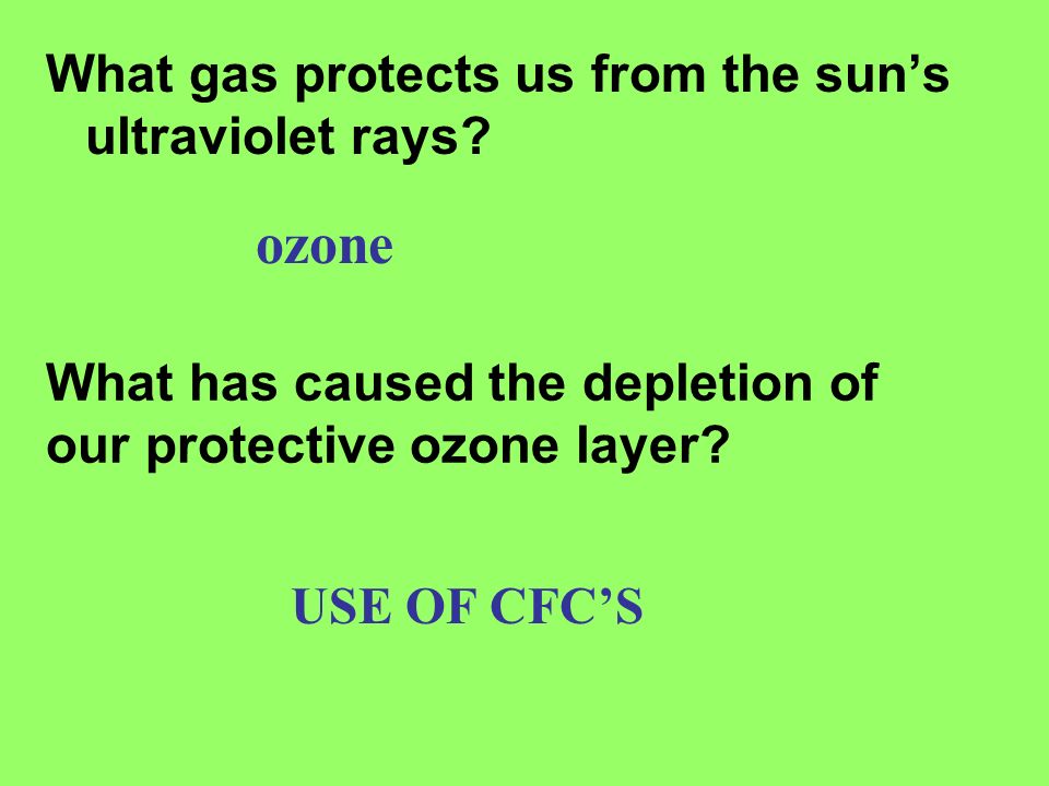 ozone What gas protects us from the sun’s ultraviolet rays