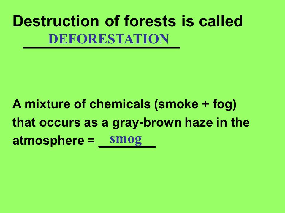 Destruction of forests is called __________________