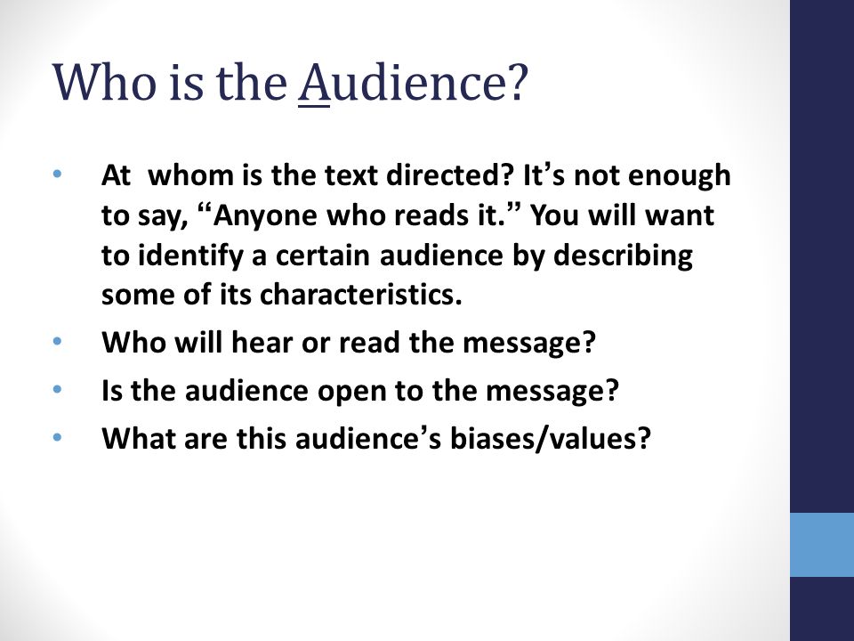 Who is the Audience