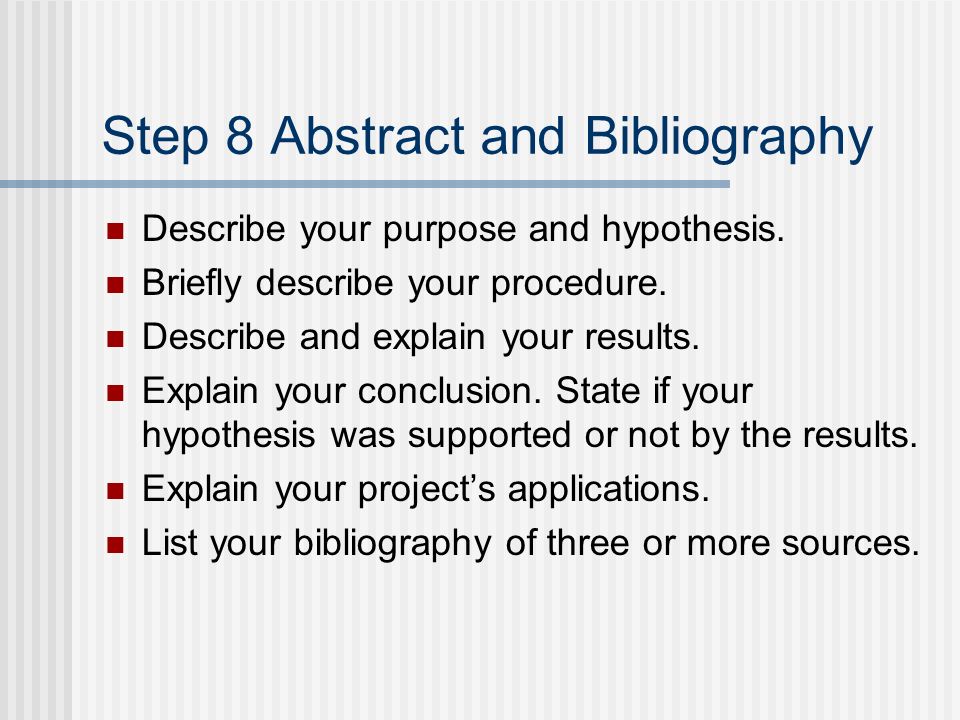 Step 8 Abstract and Bibliography