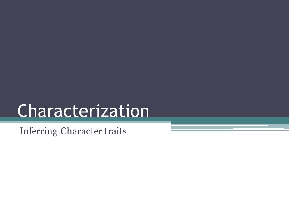 Inferring Character traits