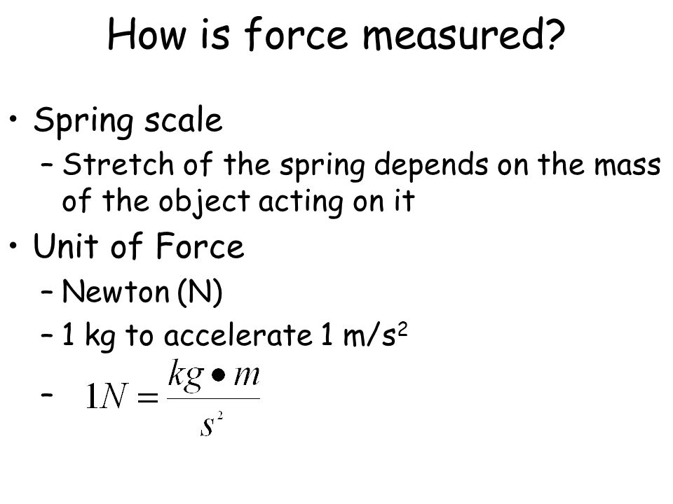 How is force measured Spring scale Unit of Force