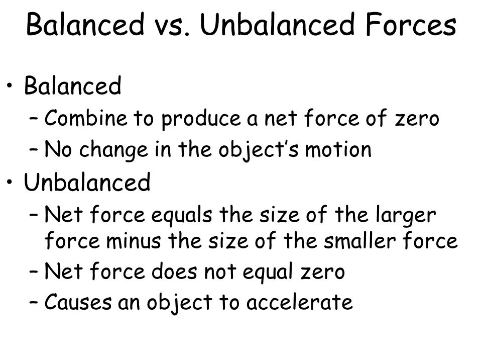 Balanced vs. Unbalanced Forces