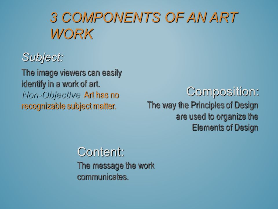 3 Components of an Art Work