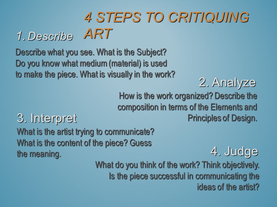 4 Steps to Critiquing Art