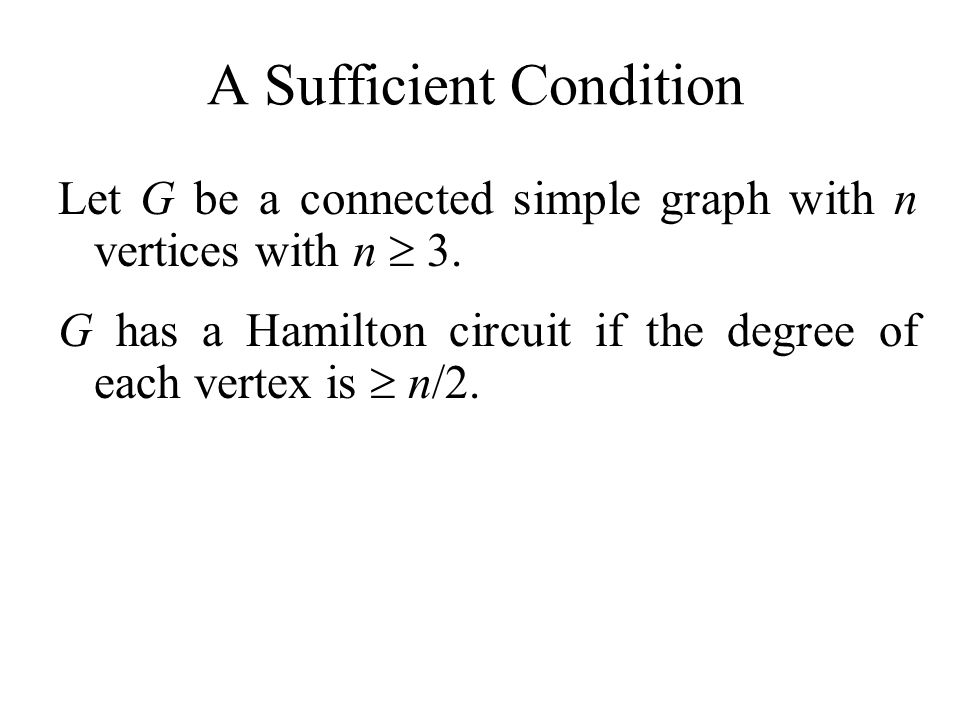 A Sufficient Condition
