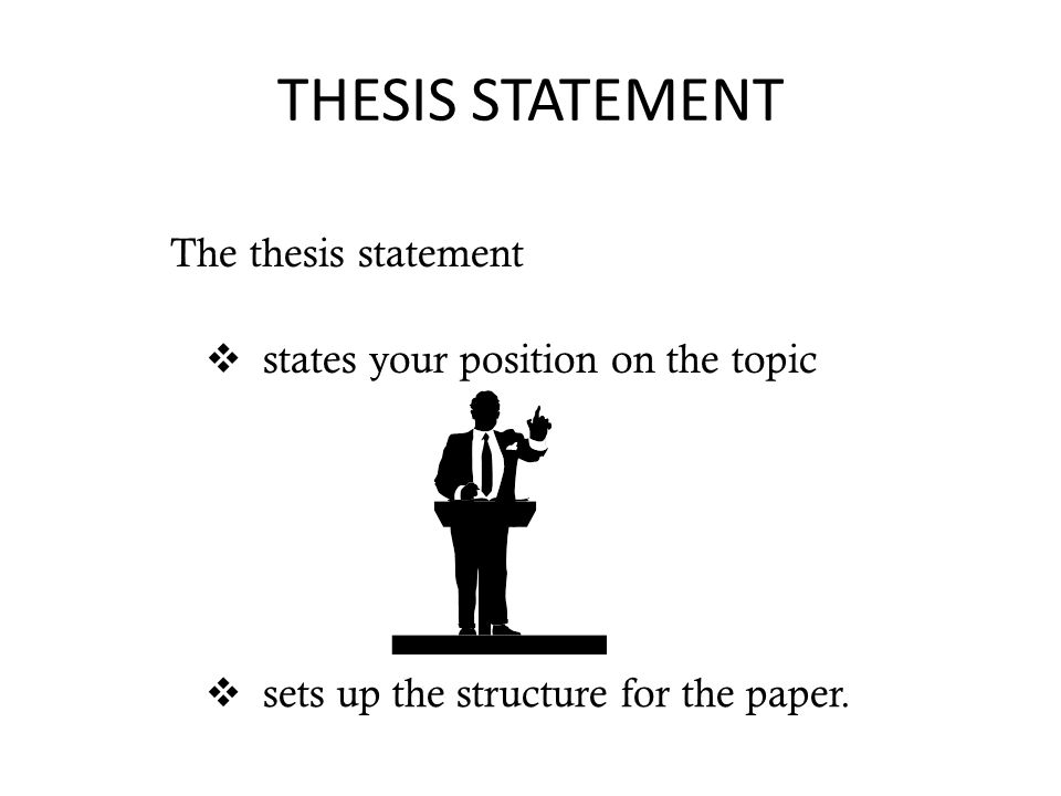 THESIS STATEMENT The thesis statement