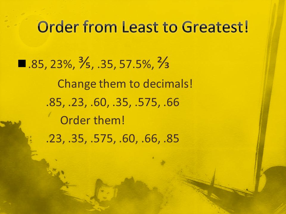 Order from Least to Greatest!