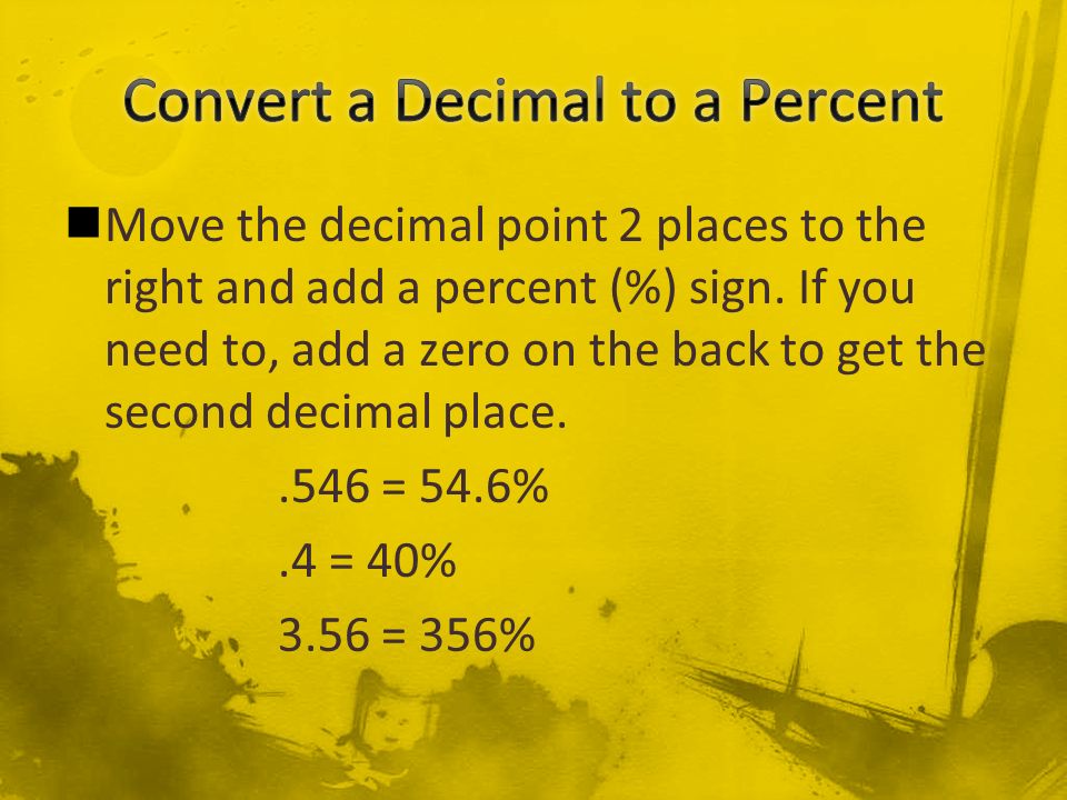 Convert a Decimal to a Percent