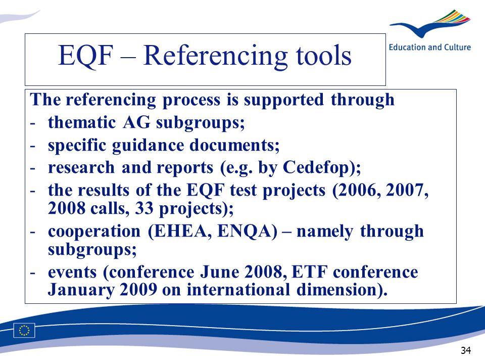 EQF – Referencing tools