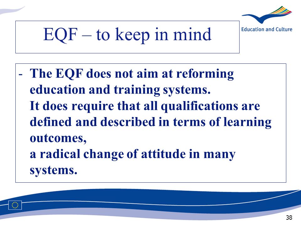 EQF – to keep in mind