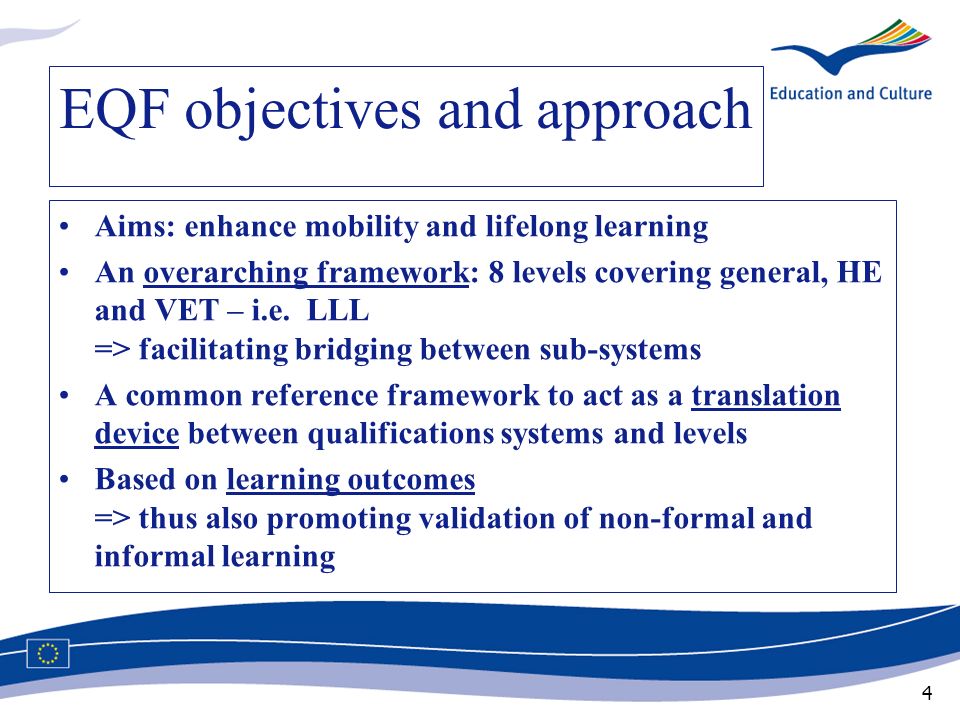 EQF objectives and approach
