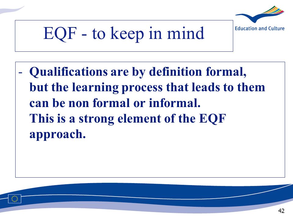 EQF - to keep in mind