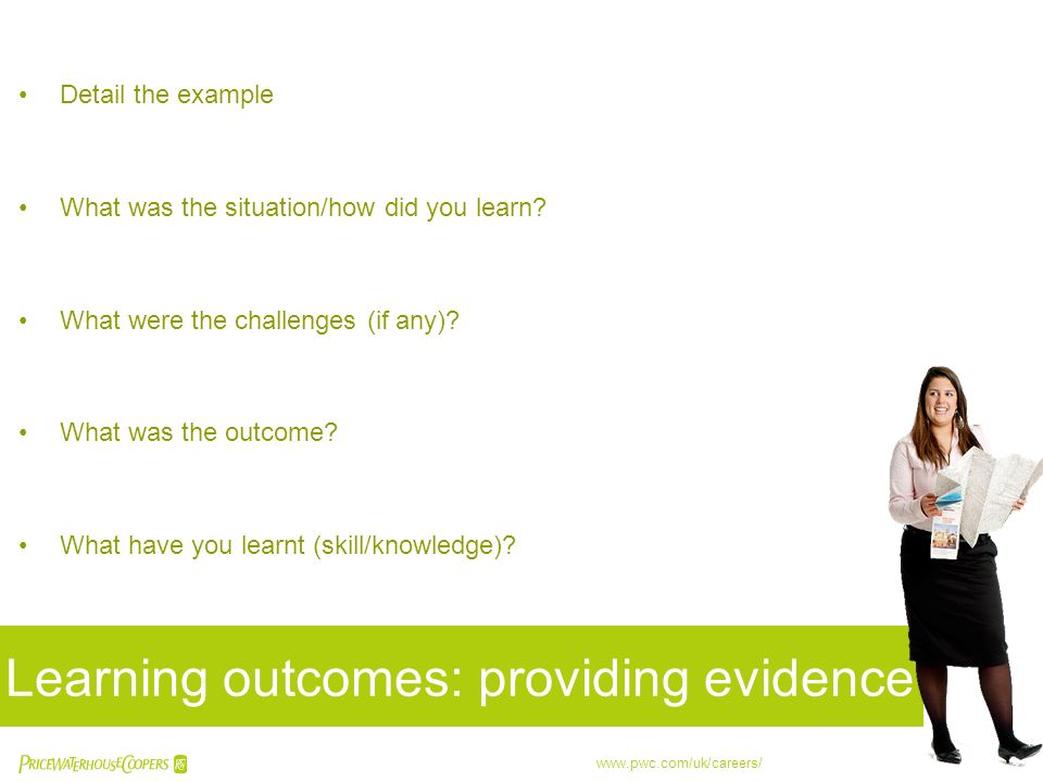 Learning outcomes: providing evidence