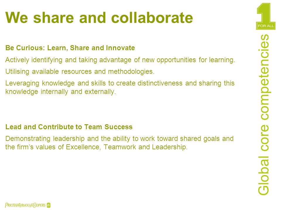 We share and collaborate