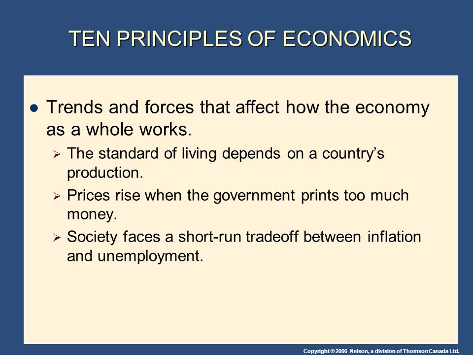 TEN PRINCIPLES OF ECONOMICS